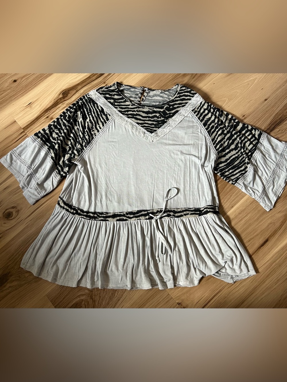 POL Zebra Print Contrast Top Style FKT134 size L